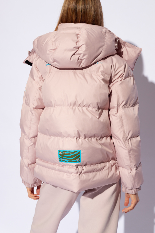 Adidas pink puffer outlet jacket